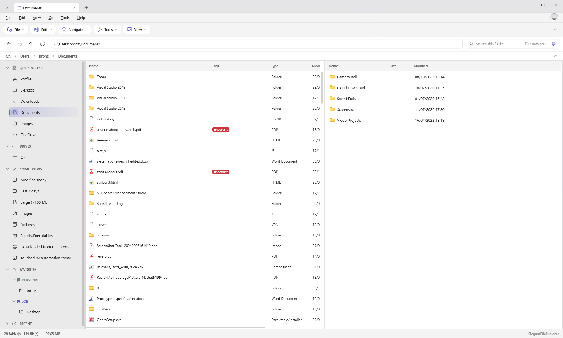 Elegant File Explorer in light theme, the whole window bright and clean